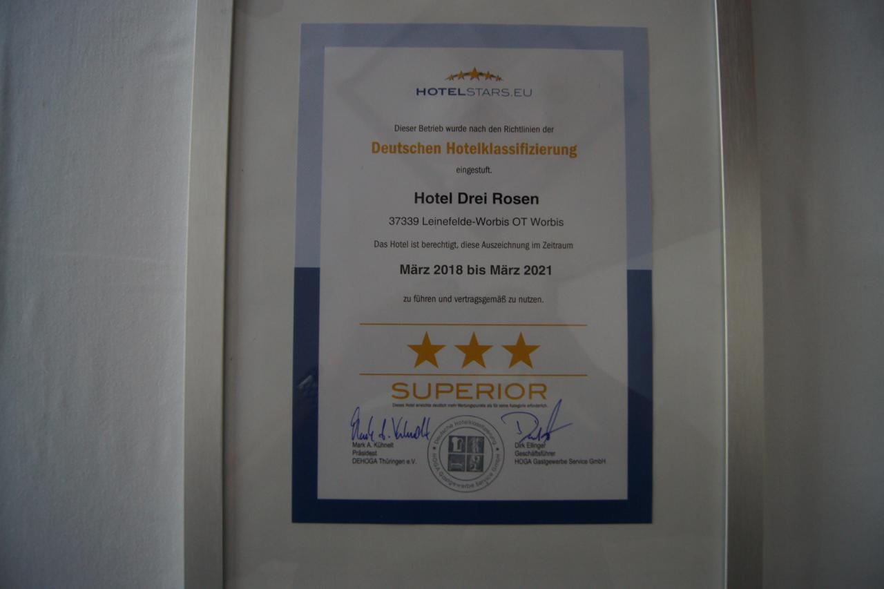 Hotel "Drei Rosen" Ohg Regina & Hans - Peter Fassbinder Leinefelde-Worbis Exterior photo